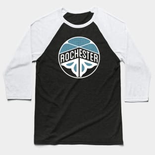 Rochester Flower logo - turquoise Baseball T-Shirt